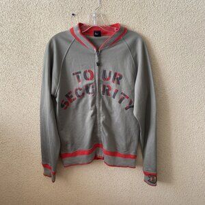 Diesel Mens Jacket Gray Red Sweat Jacket Tour Security Size Medium
